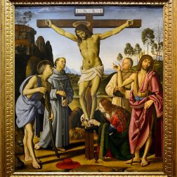 La Crocifissione e santi di Perugino e Signorelli agli Uffizi