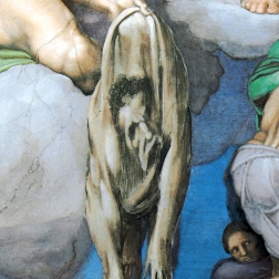 L'autoritratto di Michelangelo nel Giudizio Universale della cappella Sistina